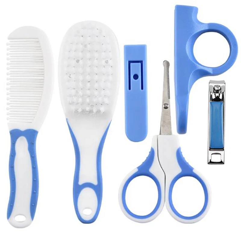 Infant Baby Healthcare Kit Nail Cutter 6pcs Grooming Thermometer Scissors Baby care Brush Nail Trimmer Set YJW005