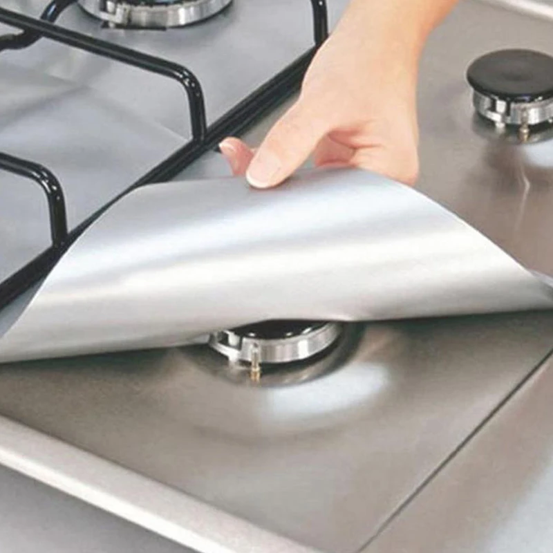 Gas Stove Protector Stovetop Burner Covers For Gas Stoves Washable Stovetop Kitchen Accessories Mat Cooker Cover Pad 4PCS gas stove protector