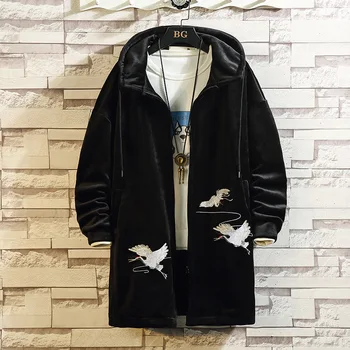 

Pleuche Double-deck Keep Warm Overcoat long jacket coat men mens winter jackets