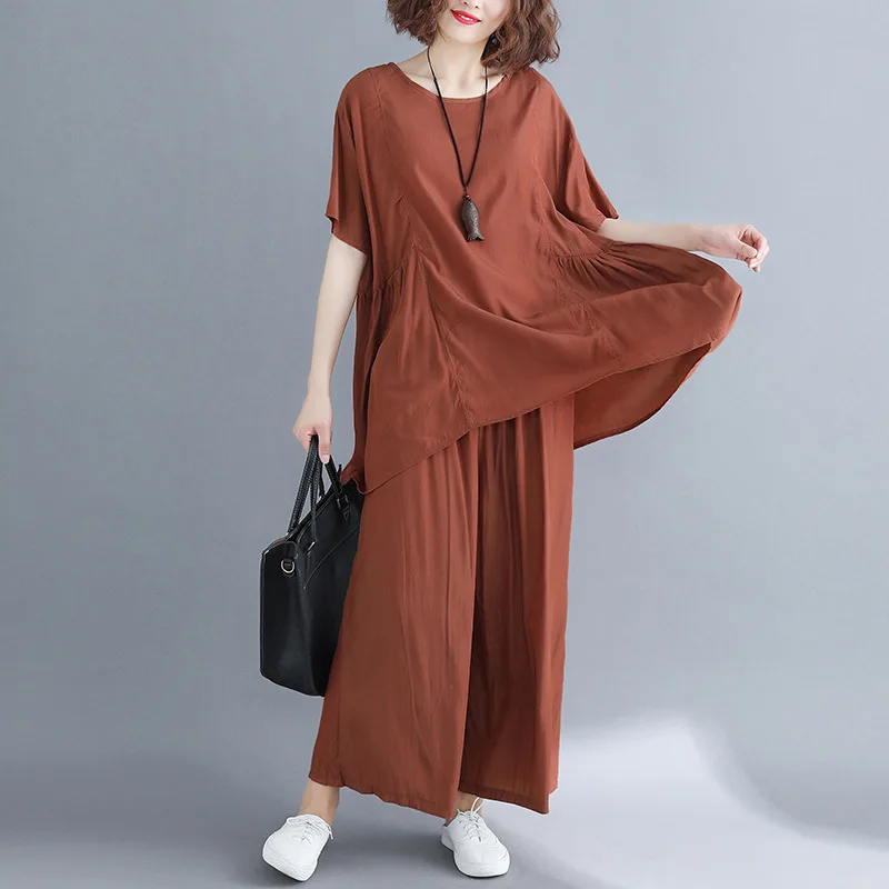 

Photo Shoot Large Size Dress 200 of Fat Mm Loose Pants Set Summer Wear Casual Slimming Two-Piece Set