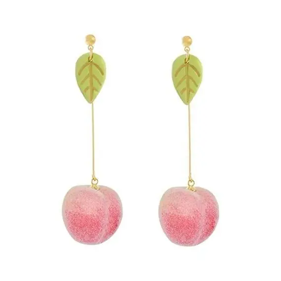 Peach Earrings Power The same sweet and lovely peach girl without pierced ear clips Sterling Stud | Украшения и аксессуары