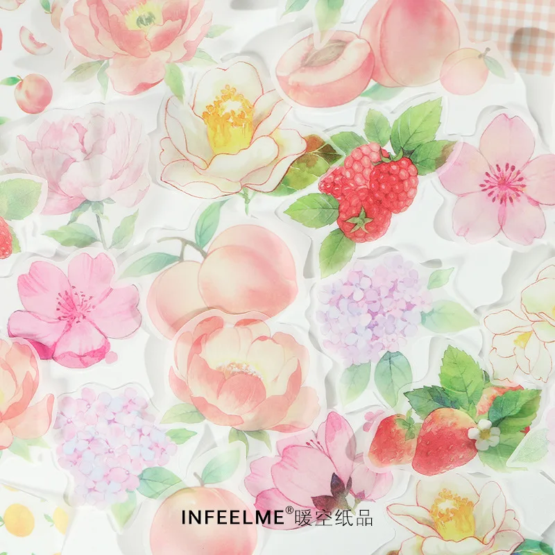 

Beautiful Flower Bullet Journal Decorative Transparent Sticky Notes Memo Pad Marker N Times Sticky Diary Japanese Stationary