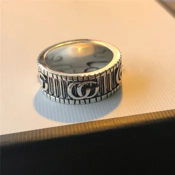 

100% s925 sterling silver Letter g ring. Glamour original classic logo dazzling zircon jewelry, factory direct sales 1:1