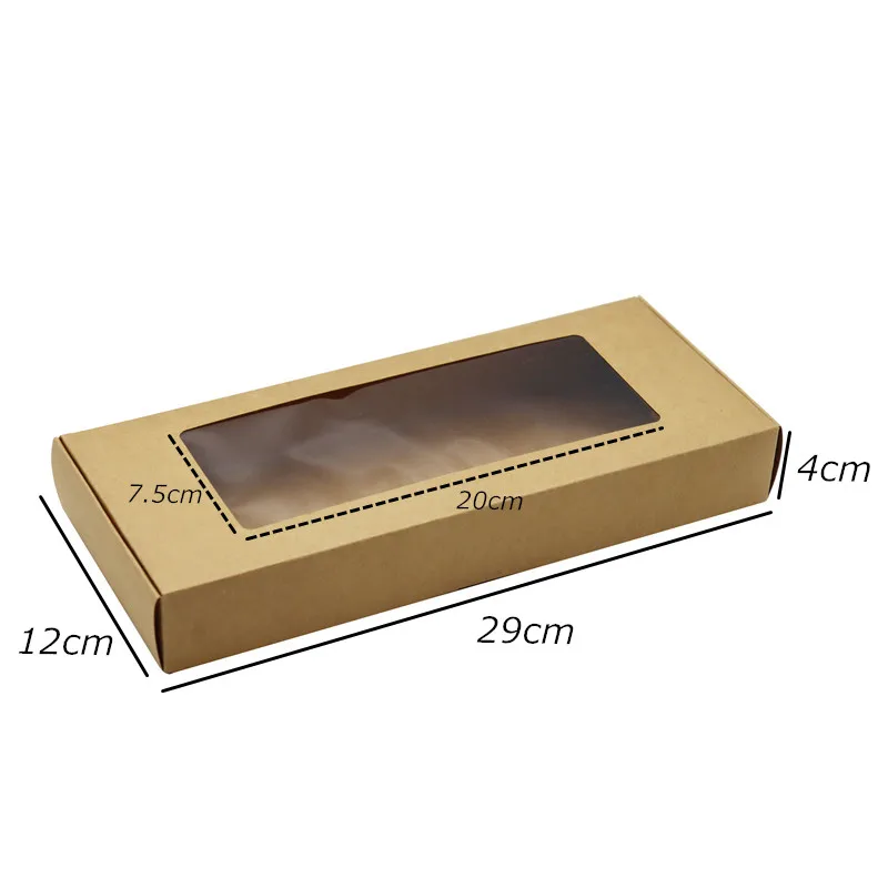 BENECREAT Scatole di Carta Kraft Da 20 confezione con Finestra Trasparente Scatole Regalo Nere Da 19.9x10.5x2.7 cm per Biscotti Da Forno Torta Caramelle Bomboniere per Feste di Matrimonio