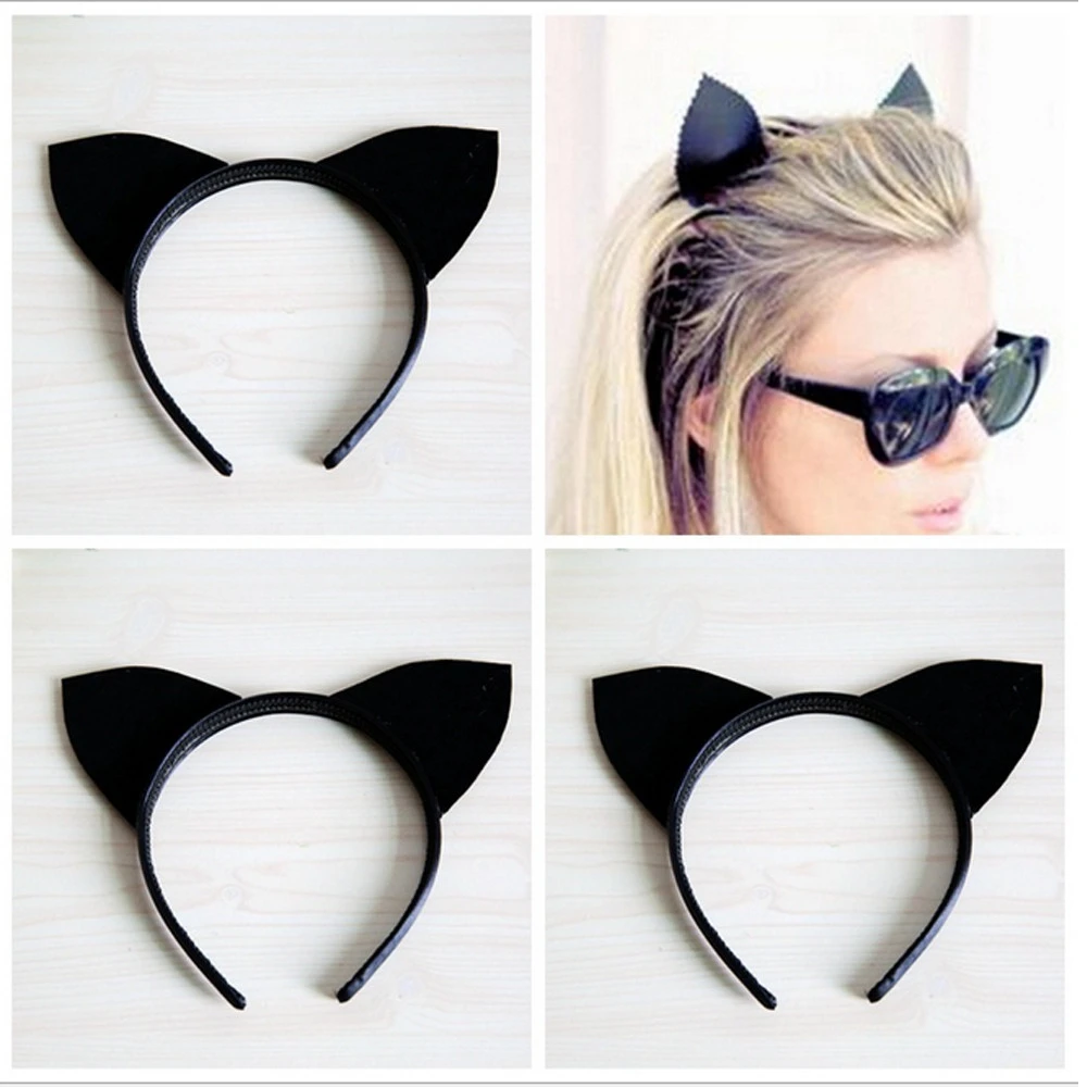 Hairband Headpieces Sexy Black Cat Ears Hair Head Hoop Hair Accessories Tiara For Children Women Party Holiday Party Hoop 903