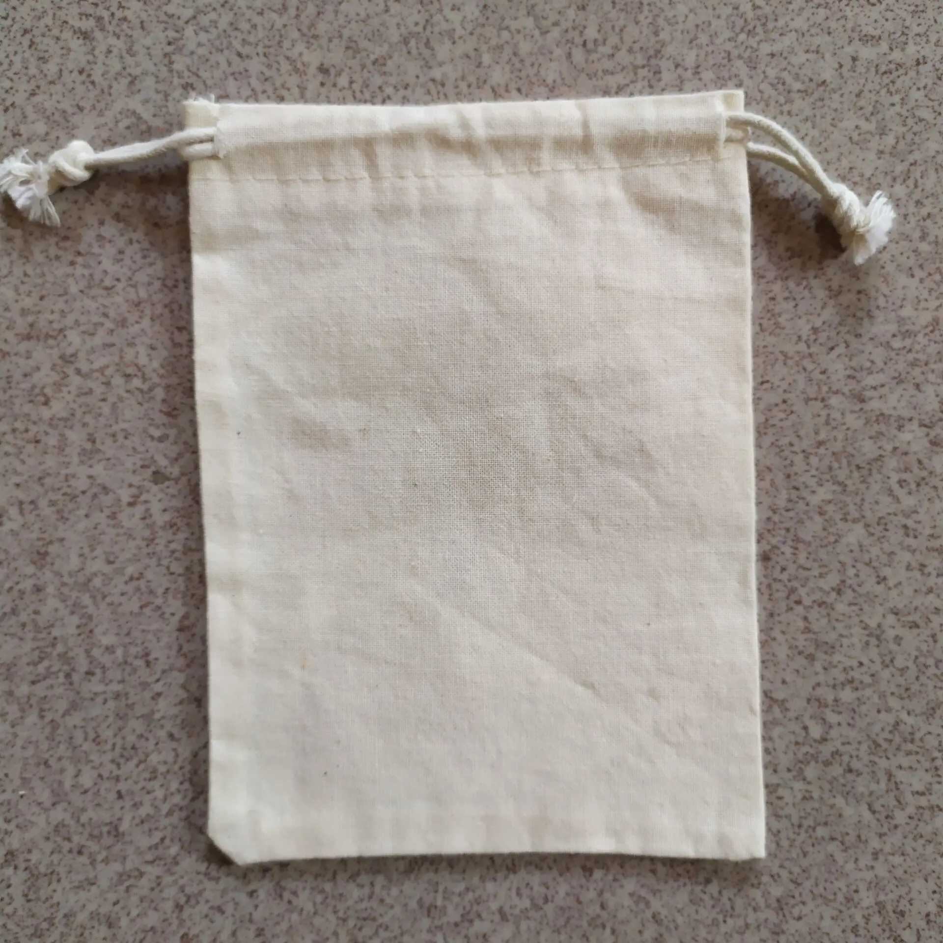 200pcs High Quality Cotton Drawstring Bag Custom 8*12cm And 12*15cm