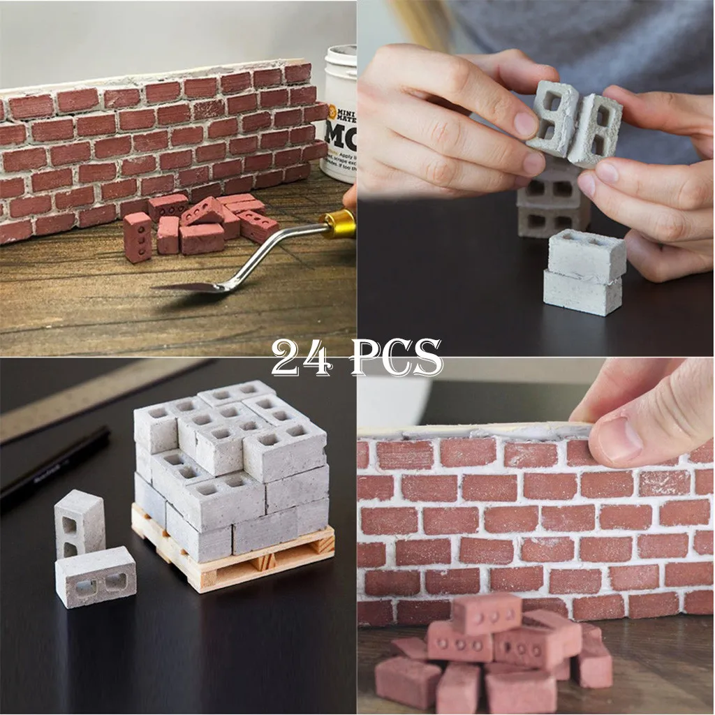 Мини цементные кирпичи и Ступка позволяют вам создавать свои собственные забавные гаджеты строительные блоки Обучающие Детские крошечные Настенные Мини-Кирпичи Игрушки