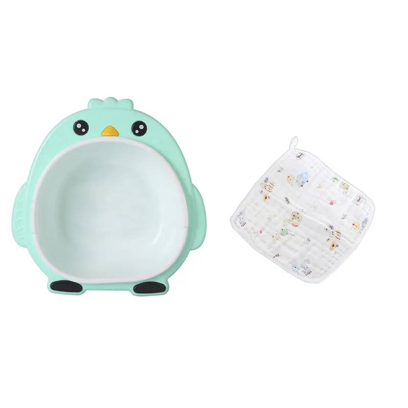 1 tub 1 towel Умывальник для новорожденных, ванна для ванны и душа, милый мультяшный детский умывальник для младенцев, мультяшный цыпленок, умывальник - Цвет: 1 tub 1 towel