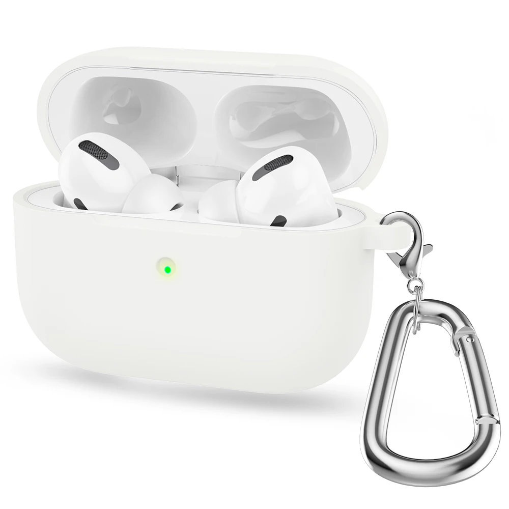 Мини Мягкий силиконовый чехол для Apple Airpods Pro противоударный чехол для Apple гарнитура для AirPods чехол s для Airpods Pro защитный чехол - Цвет: Baise