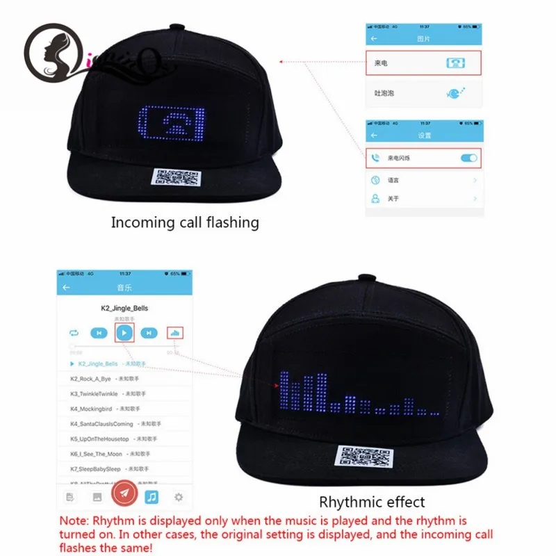 Красный/черный Bluetooth мобильное приложение управление светодиодные фонари Bluetooth хип-хоп шляпа для вечерние для верховой езды для мужчин и женщин реклама шляпа