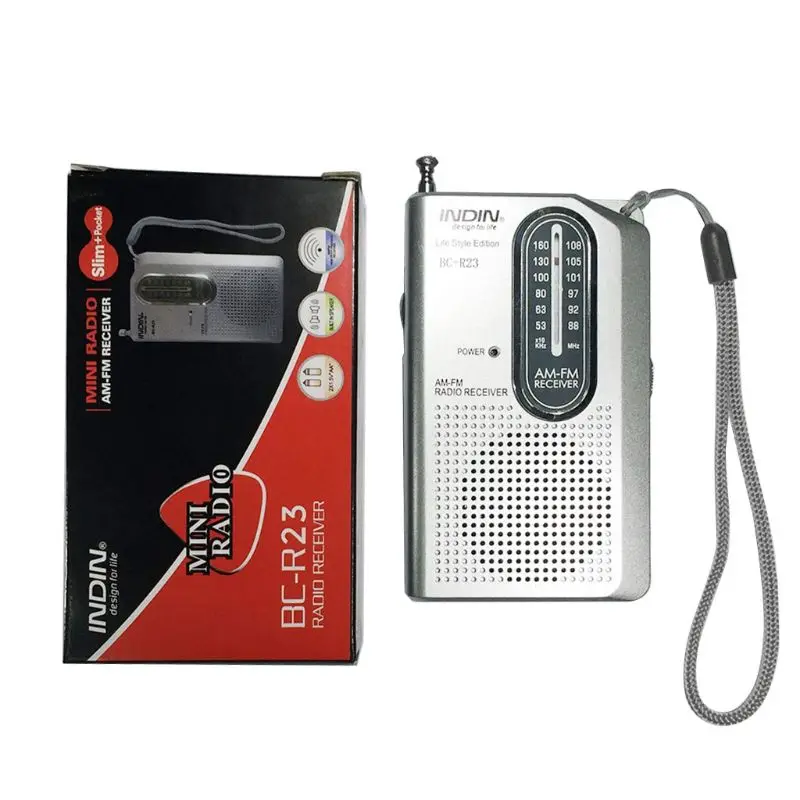 

Mini Portable Radio Pocket AM/FM Transistor Radio Player with Earphone Jack for Old People Walking Hiking Camping Outdoor Activi