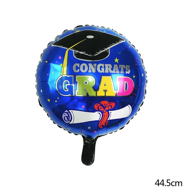 1-15pcs Graduation Balloons Gold Silver Black Latex Balloon Confetti Ballons 2022 Congratulation Grad Party Decoration Supplies 1pc round blue