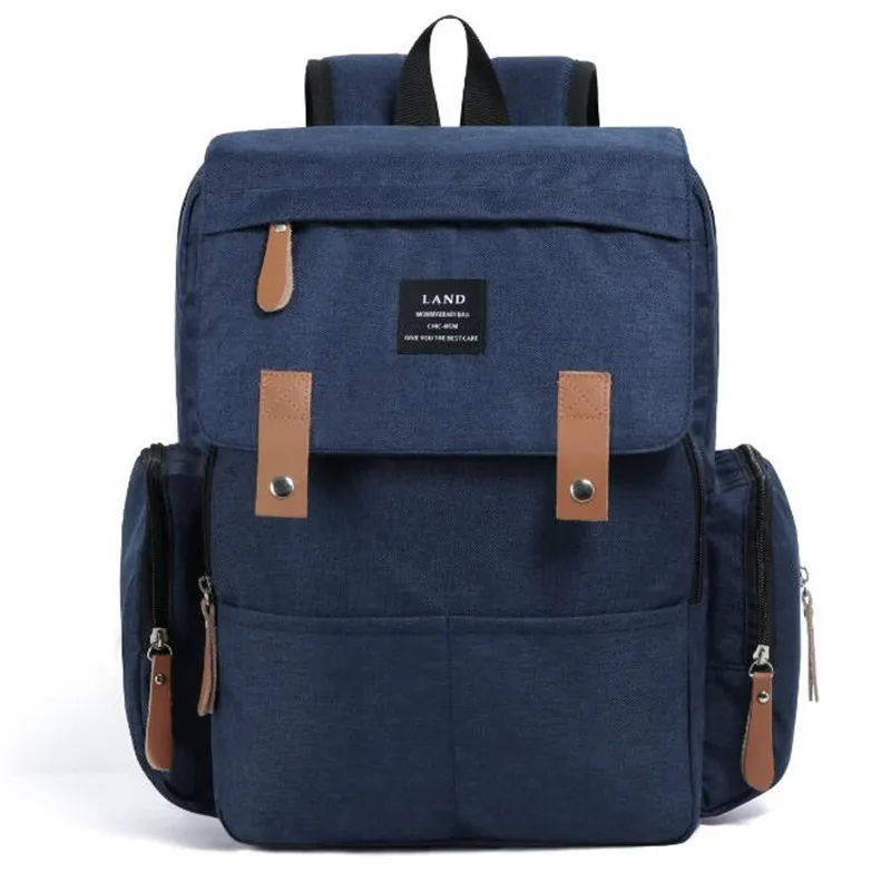 Darkblue LAND Mommy сумки для подгузников большой емкости для мам дорожный рюкзак для подгузников детские сумки для кормления Пеленальный мешок - Цвет: Darkblue