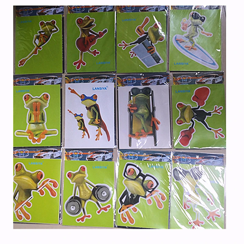 

2 Размеры забавная наклейка для автомобилей 3D с яркими рисунками из мультфильма про динозавров лягушки бампер наклейка винил чехол Корпус царапается авто-Стайлинг Аксессуары для мотоциклов