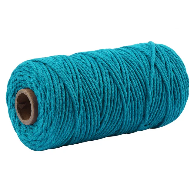 3mm Colorful Cotton Macrame Cord Rope Beige Twisted Cord Craft Macrame String DIY Home Textile Wedding Decorative supply 110yard 