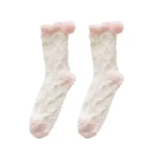 Милые носки до лодыжки, модные домашние мягкие носки-тапочки для женщин и девочек, теплые зимние носки для сна, Женские Классические носки для женщин, большие размеры