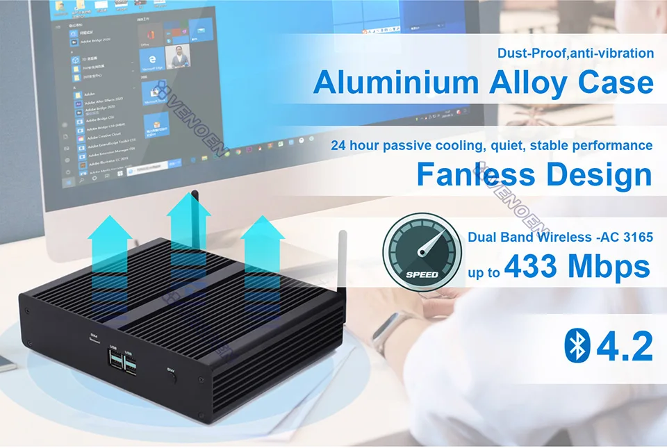 Intel 8th Gen Mini ITX PC with Core I3 8145U/I5 8265U, 3 Display Ports, HDMI, DP, Type-C, Windows 10 Pro, Linux – Rugged Office Desktop Description Image.This Product Can Be Found With The Tag Names Barebone Mini PC, Computer Office, Desktop office