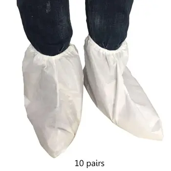

10 Pairs Disposable Shoe Covers Adult Dustproof Non-woven Thicken Shoe Protectors Household Foot Cover