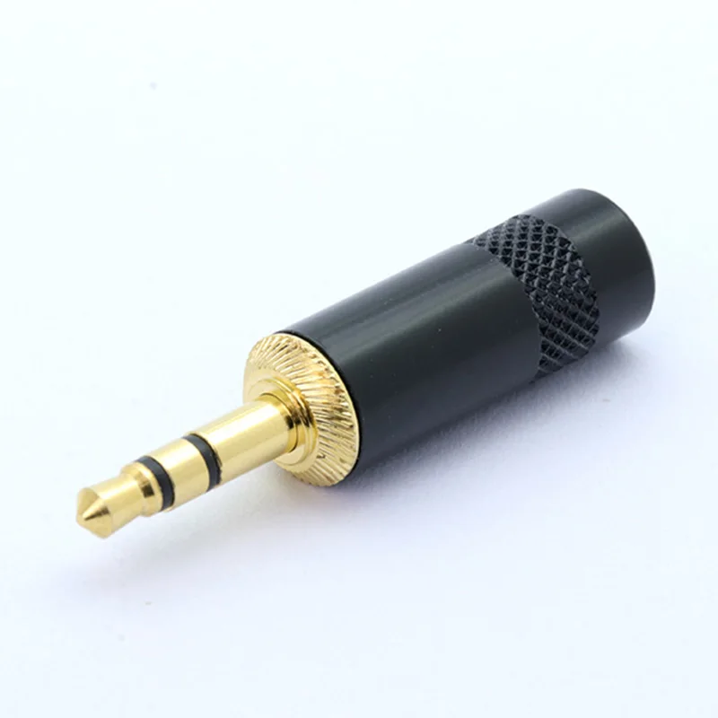 100pcs 3pole 3 5mm Jack Audio Gold Plated headphone Stereo plug 3 5 RCA Connectors plug jack Headset Logo customized available
