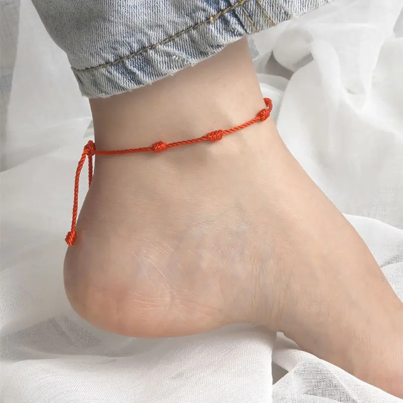 2 uds.-pulsera de la amistad con 7 nudos, amuleto de la riqueza, amor, cordel rojo, éxito, 667E