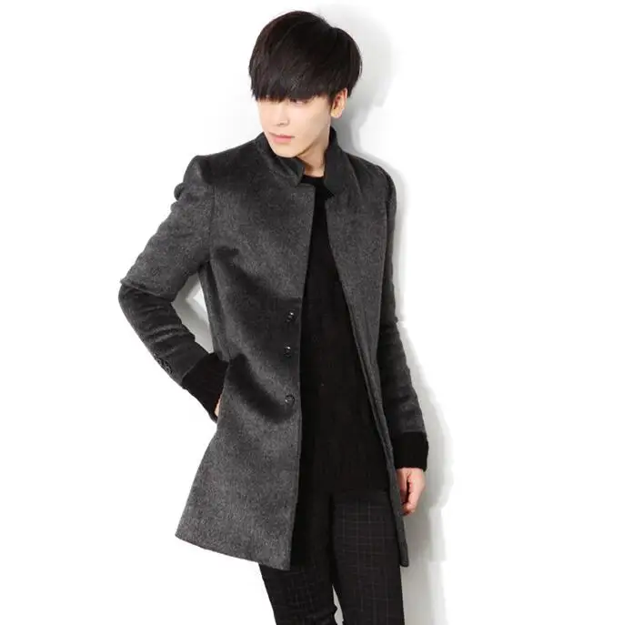 セール 東京 グレーカジュアルウールコートの男性のトレンチコート9xl長袖ユースシングルブレストのオーバーコートメンズカシミヤコートcasacoイングランド9xl オンラインストア純正品 Strata Ae