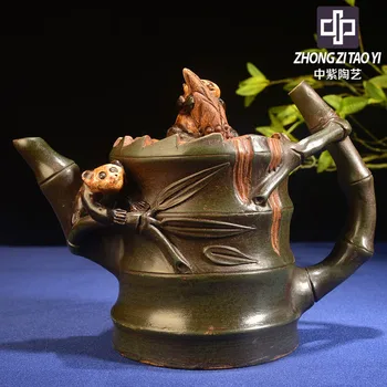 

In Purple Yixing The Qing Dynasty The Cultural Revolution Kettle Old Dark-red Enameled Pottery Teapot Taiwan Backflow Manual