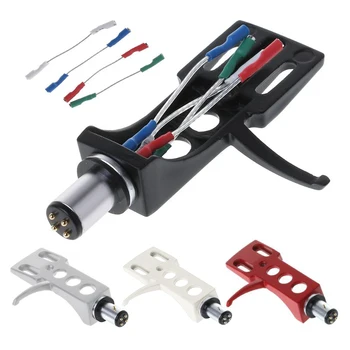 

1 Set 4Colors Metal Turntable Headshell Mount Universal LP Phono Cartridge Replacement Phonograph Head Holder Stylus Lead Wire