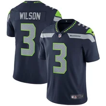 Мужская Новая высококачественная синяя Джерси Seahawks Seattle Russell Wilson