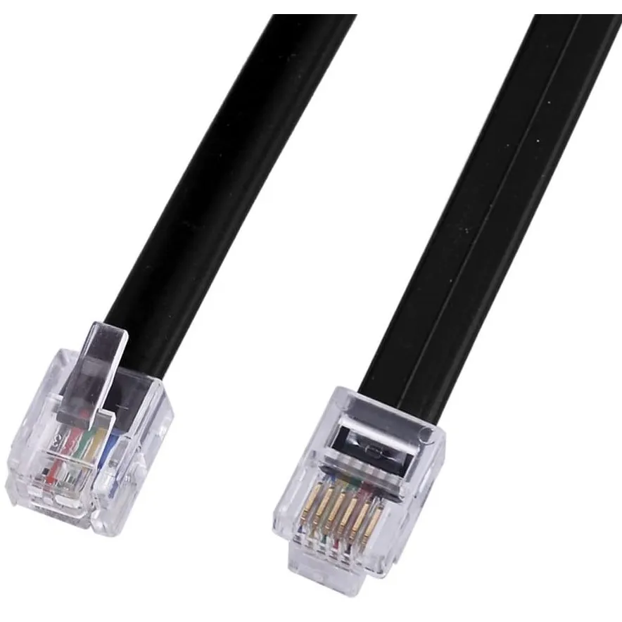 RJ12 6P6C to RJ12 6P6C Reversed Wiring Cable Plug RJ11 6 wire XP 
