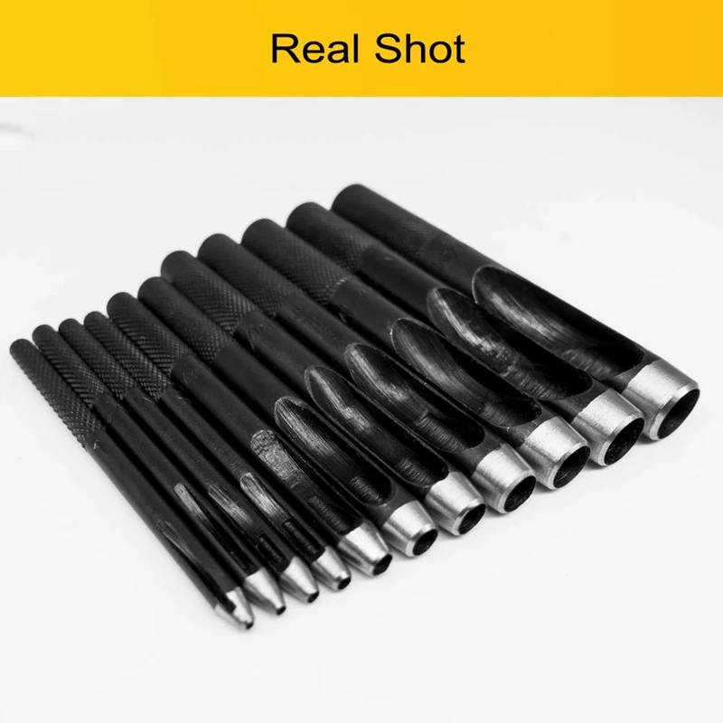 

11Pcs Round Hole Punch Set For Watch Band, Leather, Gasket Belt, Fabric, Canvas Clothes, Eyelet(1-10Mm) Round Hollow Hole Punch