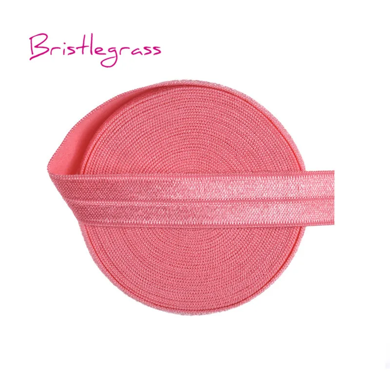 BRISTLEGRASS 2, 5 ярдов, 5/8 дюйма, 15 мм, одноцветная блестящая эластичная лента для волос, повязка для волос, платье с повязкой, кружевная отделка, сделай сам, шитье, ремесло - Цвет: Watermelon