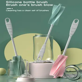 

Silicone Glass Cup Cleaning Brush Long Handle Tea Wash Cup Sponge Brush Wineglass Bottle Brush Household Cleaning Tool