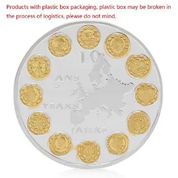 

EU 12 Countries Member Silver Plated Commemorative Challenge Coin Physical Token