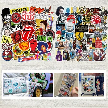 

50pcs Rock Music DIY Stickers TV Show Works Game Of The Thrones Stickers For Laptop Suitcase Fridge Waterproof Stickers
