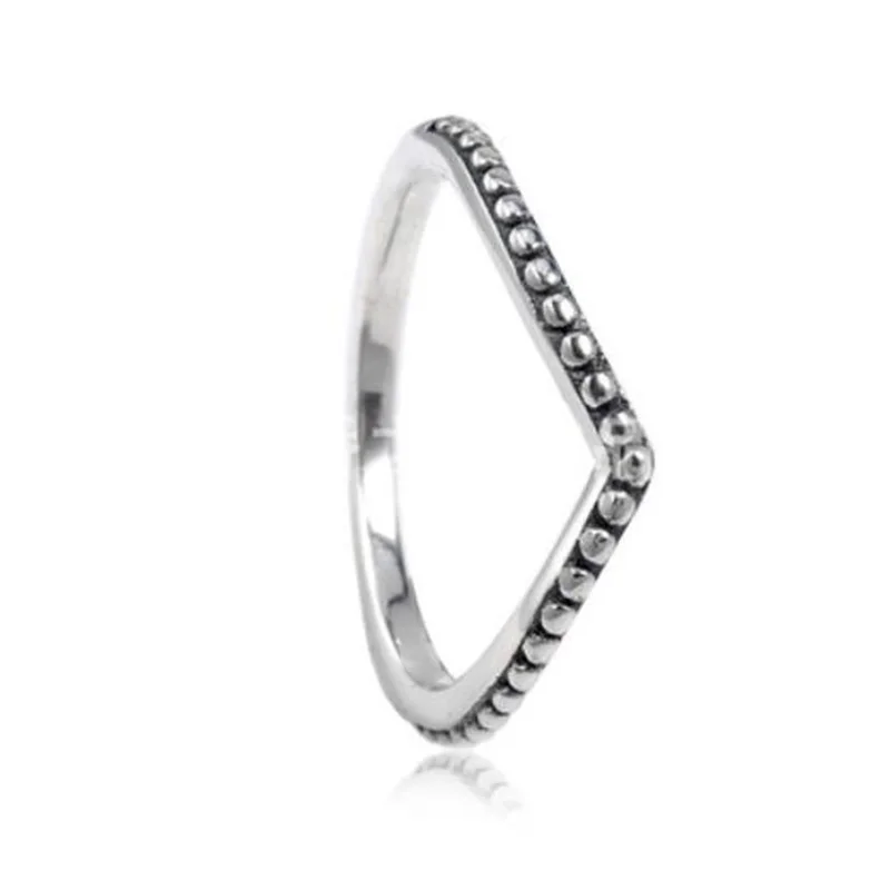 

100% 925 Sterling Silver Pan Ring Silvery Wishing Bone Pan Ring For Women Wedding Party Fashion Jewelry