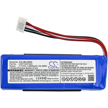 

Cameron Sino GSP1029102A Battery for JBL Charge 3 2016, Charge 3 2016 Version 6000mAh / 22.20Wh