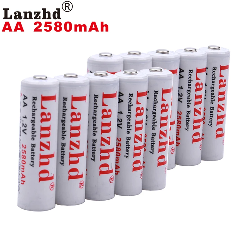 (2-24PCS) 2A NI MH 1.2V rechargeable batteries AA battery 2580mAh 1.2 V NI-MH For flashlight toy preheated | Электроника