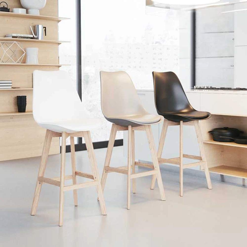2pc Modern Bar Chair Minimalist Firmly High Stool Wooden Bar Chair Coffee Pub Drinking Barstool Home Funiture Kitchen Chair HWC 2pc Modern Bar Chair Minimalist Firmly High Stool Wooden Bar Chair Coffee Pub Drinking Barstool Home Funiture Kitchen Chair HWC