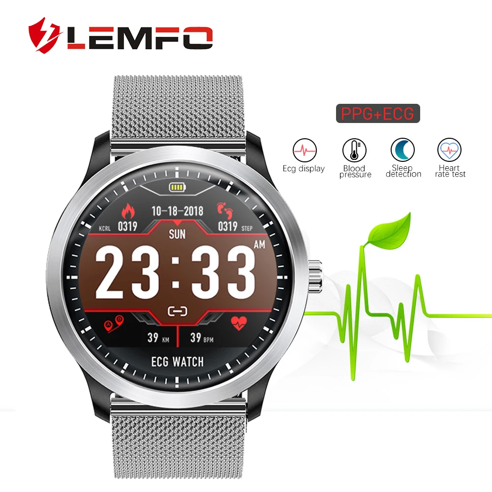 

LEMFO ECG PPG Smart Watch Heart Rate Blood Pressure Monitor Electrocardiograph ECG Display Waterproof N58 Smartwatch Men Women