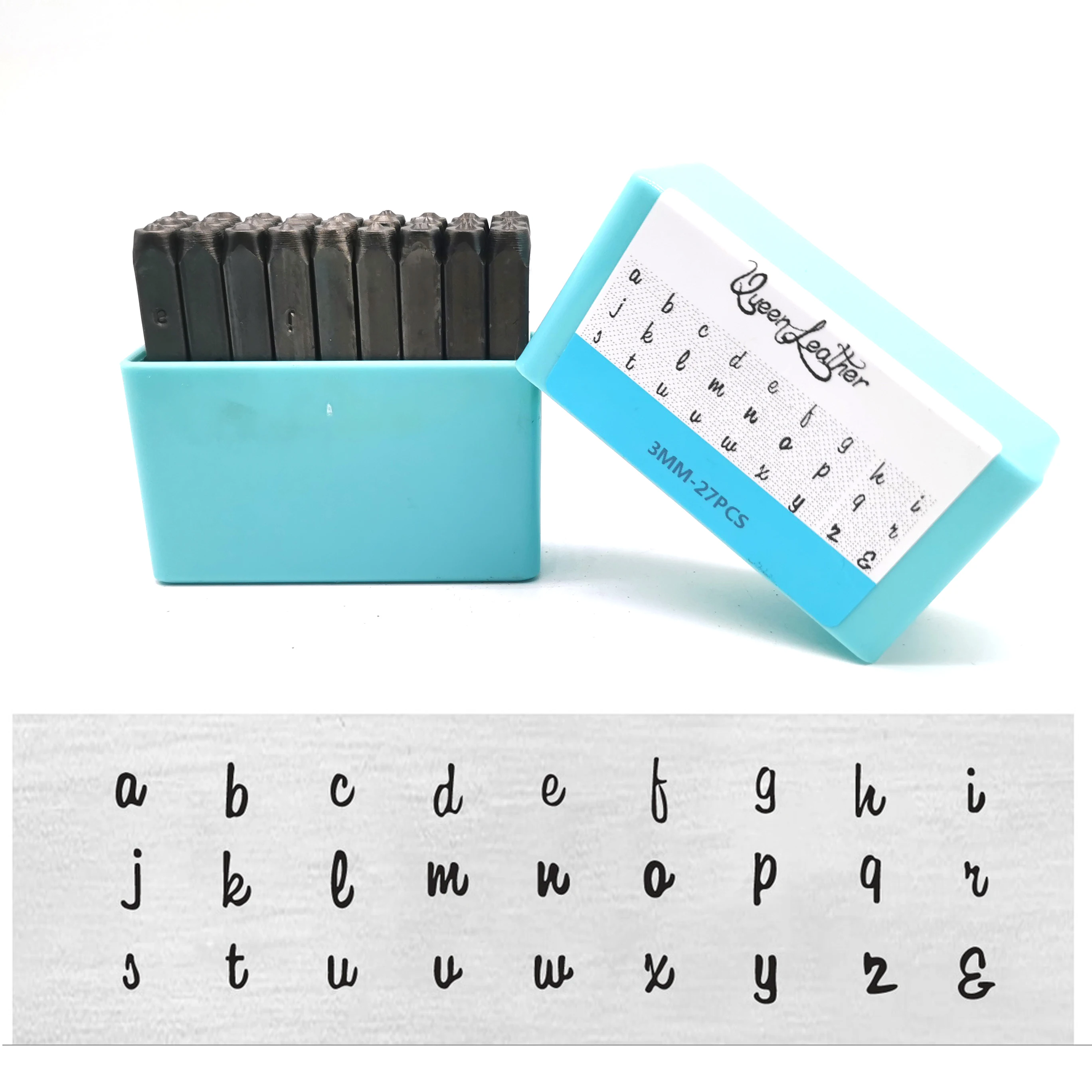 주얼리 금속 스탬핑 세트, 문자 번호 스틸 펀칭 키트, DIY 로고 알파벳 팔찌 링 스탬프, 가죽 실버 브랜딩, 3mm