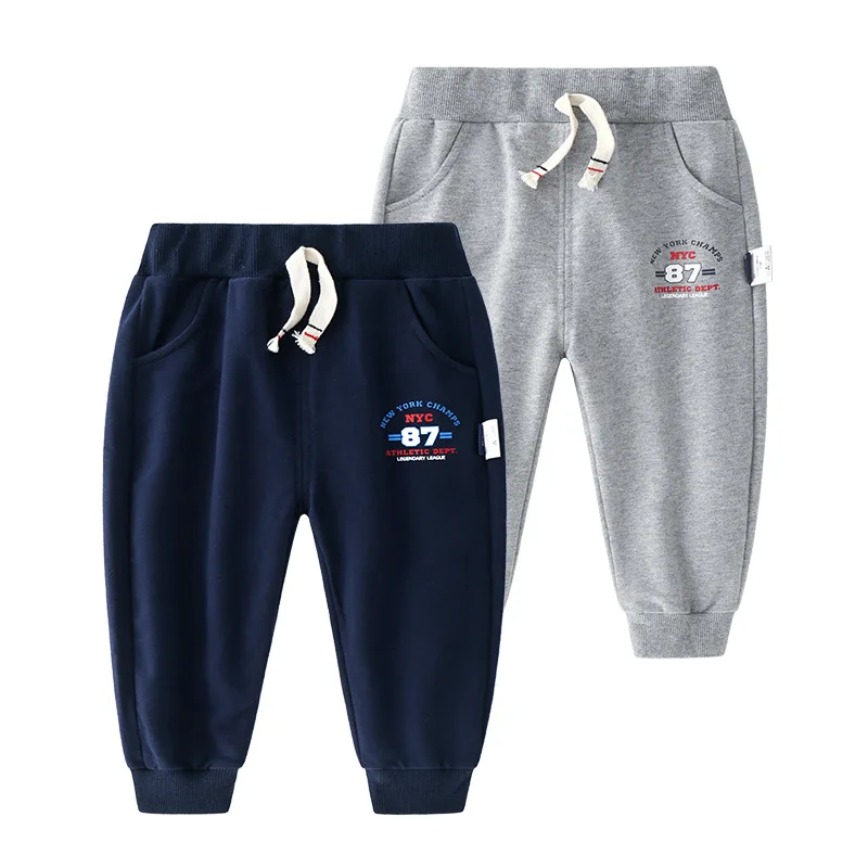 

Children Spring New Style Trousers 2019 Korean-style High-waisted with Drawstring Children with Numbers Printed Sports Pants Who