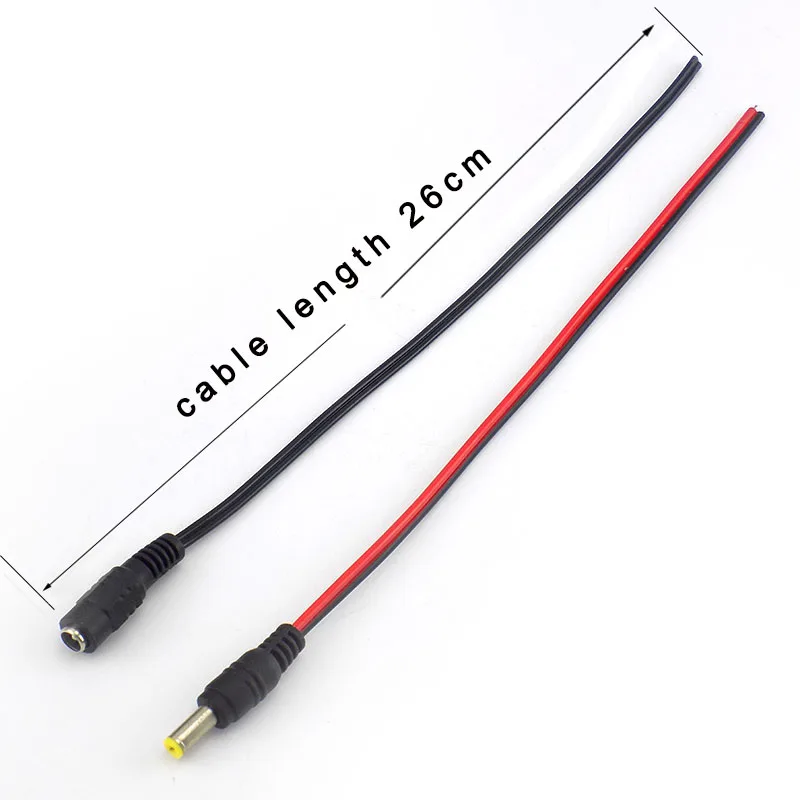 Fêmea do Adaptador de Jack do Cabo dos Conectores da C.c. Pces para a Câmera Conduzida do Cctv da Tira C.c. de 100 Conector Cabo Comprimento Plug 5.5x2.1mm de 100 26cm Computers & Electronics