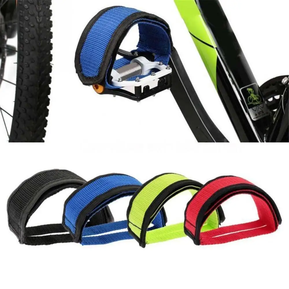 2pc Nylon Bicicletta Pedale Cinghie Punta Clip da Cintura Adhesivel Pedale Della Bicicletta Nastro Fixed Gear Bike Ciclismo Fixie Della Copertura