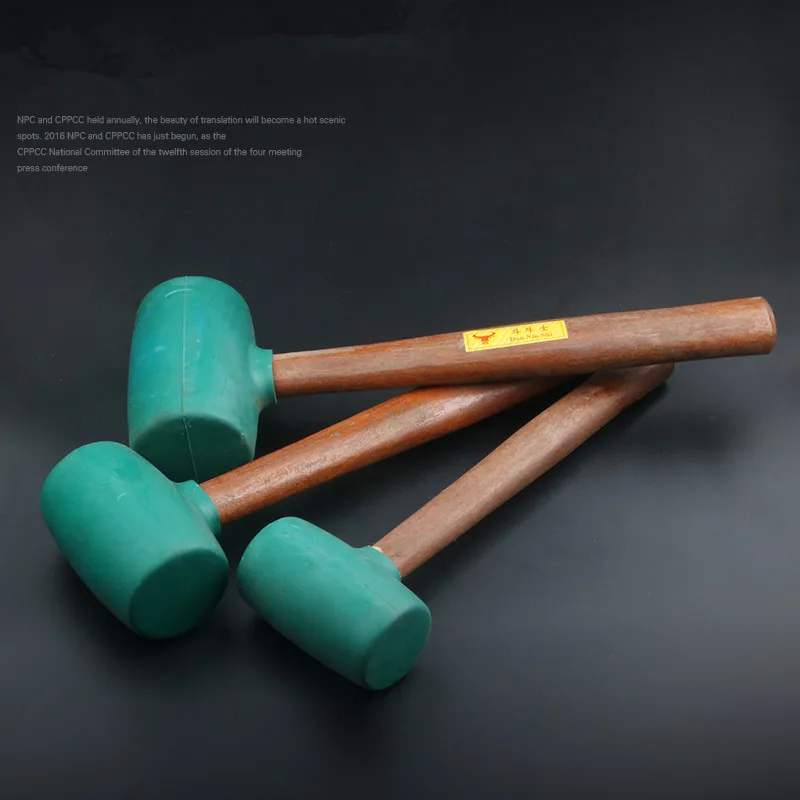 

Multifunctional Rubber Hammer with Round Head and Tile Hammers Non-elastic Wear-resistant Non-slip Handle DIY Hand Tool