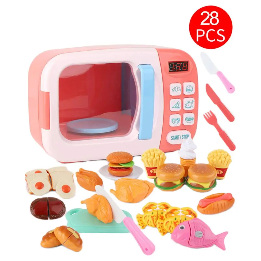 20PCS Microwave Oven Toy Simulated Discoloring Cooking Toy for Children Kids 