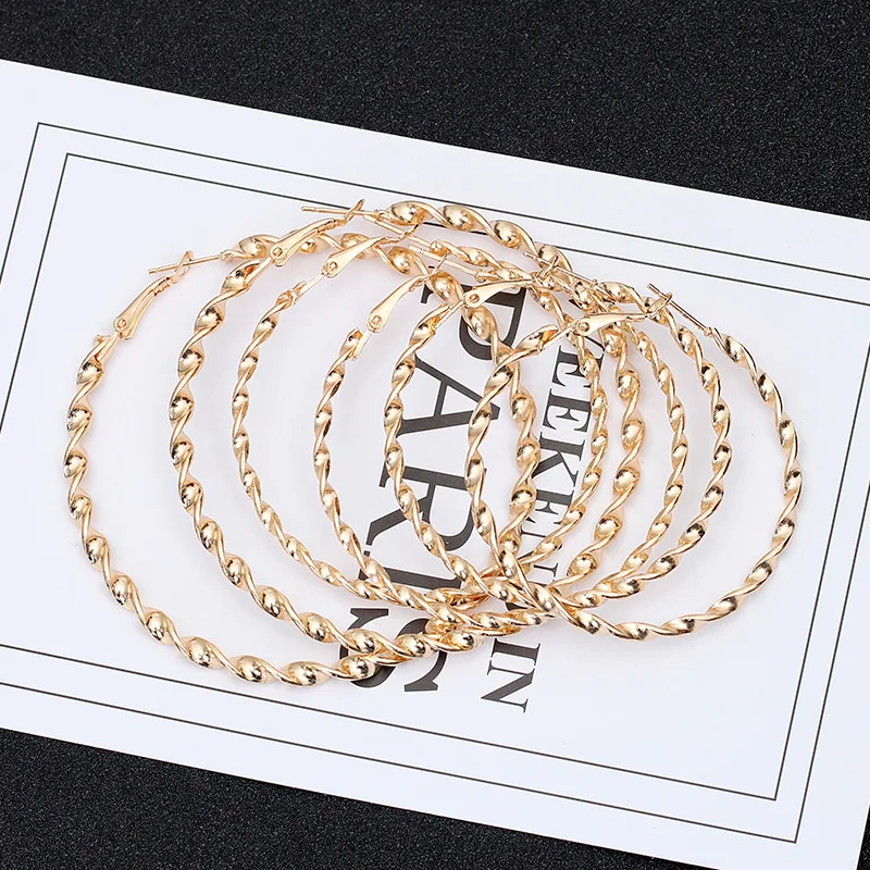 Золотой обруч серьги из нержавеющей стали для женщин простое круглое металлические серьги-кольца с золотым цветом вечерние ювелирные изделия в подарок