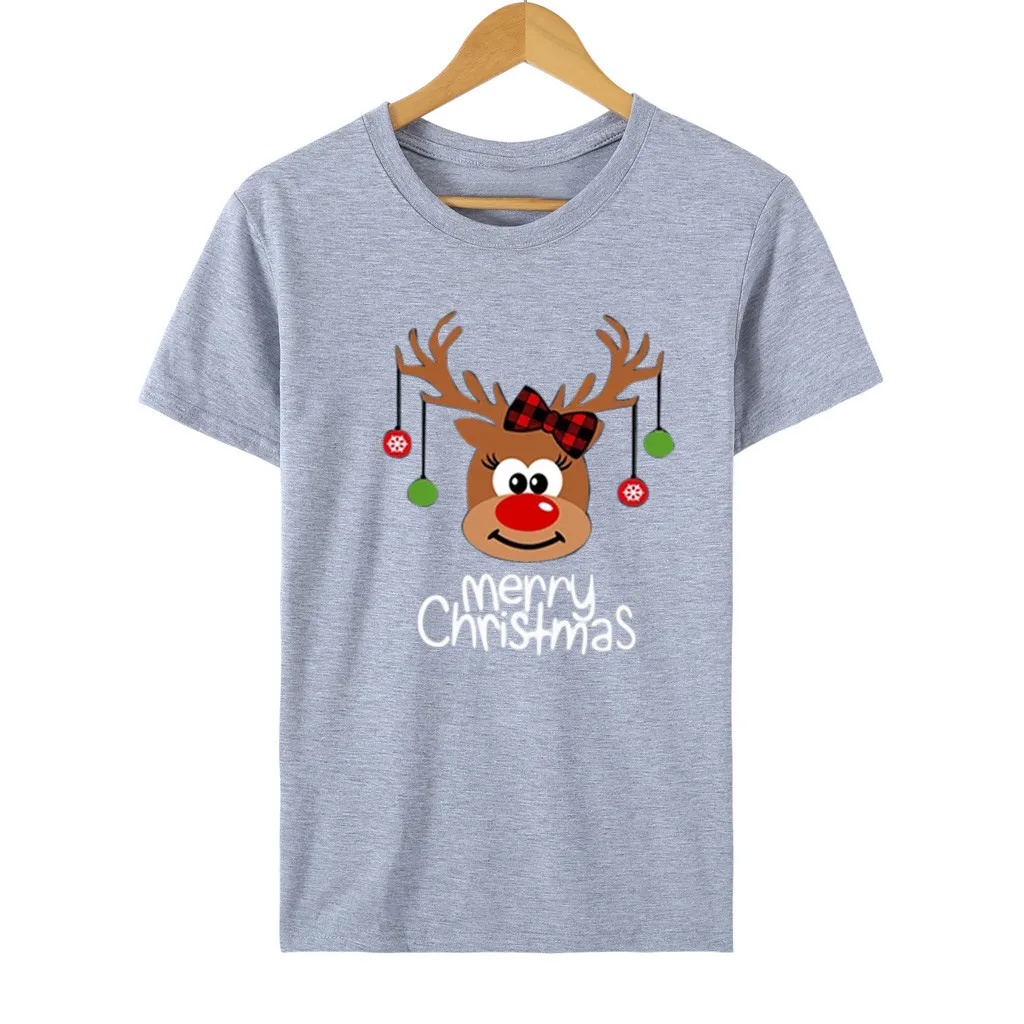 Женская футболка с надписью «Merry Christmas Elk», футболка с коротким рукавом и изображением героев мультфильмов, Повседневная футболка для рождественских праздников, женская футболка Polera Mujer