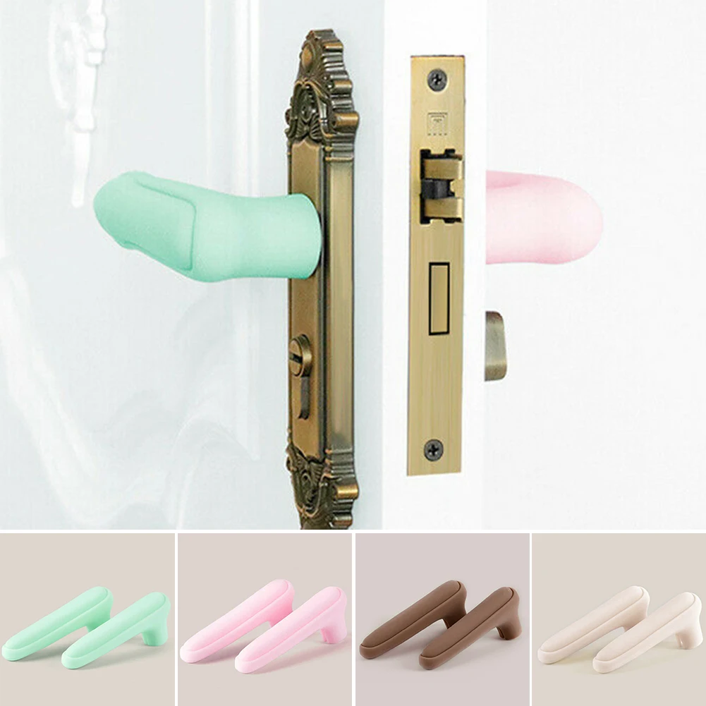 2PCS Protective Glove Easy Install Anti Collision Baby Safety Non Slip Decorative Silicone Soft Door Handle Cover Accessories