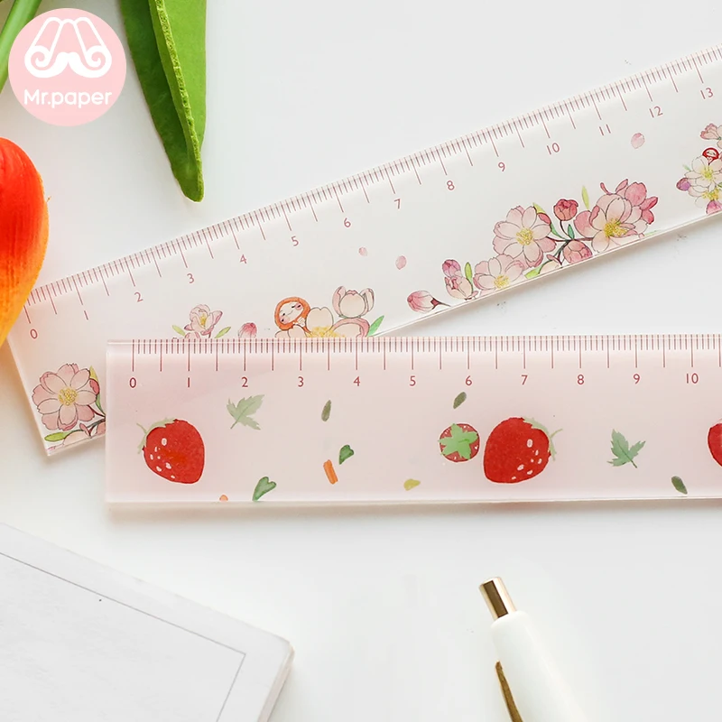 Mr paper 6 Designs 15cm Strawber Acrylic Color Ruler Multifunction DIY Drawing Rulers For Kids Students Office School Stationery 4 Mr paper 6 Designs 15cm Strawber Acrylic Color Ruler Multifunction DIY Drawing Rulers For Kids Students Office School Stationery 4