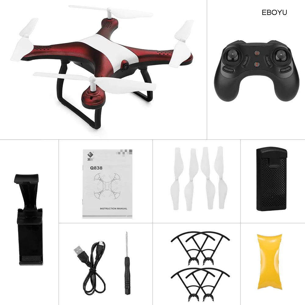 WLtoys XK Q838-E Радиоуправляемый Дрон с 720P HD камерой WiFi FPV Дрон+ Следуйте за мной+ Безголовый режим+ удержание высоты RC Квадрокоптер для начинающих